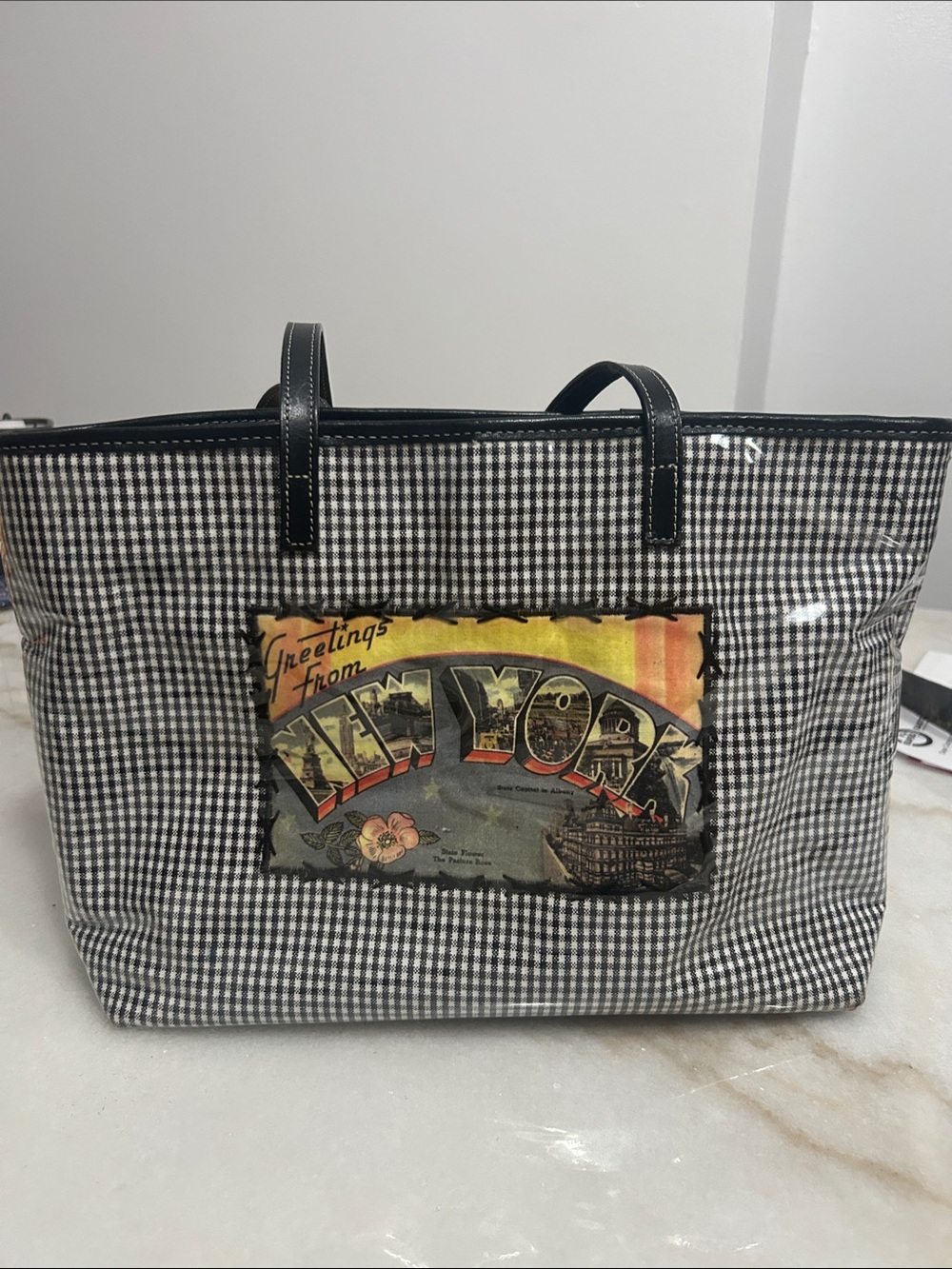 Classic Clever Carriage Tote Bag with New York Patch -